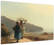 Tablou - Camille Pissarro, Two Women Chatting by the Sea, St. Thomas, reproducere (90x60 cm)