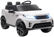 HOMCOM Mașinuță Electrică pentru Copii 3-6 Ani sub Licență Land Rover Discovery 12V, 2.5-4.5 km/h Auto Electrică pentru Copii cu 2 Motoare, Suspensii, Telecomandă, USB, Muzică, Faruri și Claxon, Alb | Aosom Romania