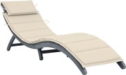 vidaXL Șezlong de grădină cu pernă gri, lemn masiv de acacia
