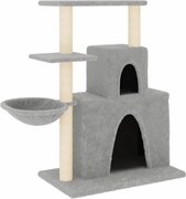 vidaXL Ansamblu de pisici, stâlpi din funie sisal, gri deschis, 83 cm