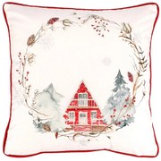 Pernă cu motiv de Crăciun din catifea, 45 x 45 cm