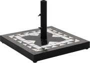 vidaXL Suport umbrelă de soare, negru și alb, pătrat, 12 kg