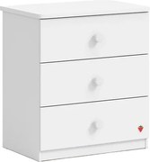 Comoda Line cu 3 sertare pentru camera copii,   Design modern, colectia Varia White