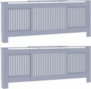 vidaXL Capac pentru radiator 2 pcs Gri 205 x 20,5 x 81,5cm
