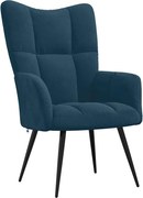 vidaXL Scaun de relaxare, albastru, catifea