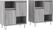 vidaXL Servante, 2 buc., sonoma gri, lemn prelucrat