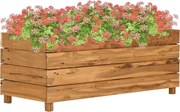 vidaXL Strat înălțat, 100x40x38 cm, lemn de tec reciclat și oțel