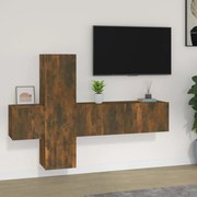 vidaXL Set dulapuri TV, 3 piese, stejar fumuriu, lemn prelucrat