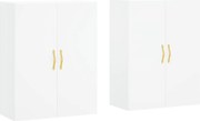 vidaXL Dulapuri cu montaj pe perete, 2 buc, alb, 69,5x34x90 cm