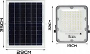 Proiector solar LED reglabil 100W 3,2V 5000K 10500 mAh IP65 negru + telecomandă