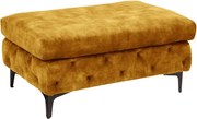 Taburete elegant stil Chesterfield, Catifea, Galben Mustar, MODERN BAROCK 90cm A-44395 VC