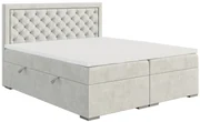 Pat matrimonial Boxspring 140 cm Bohem (ivory) (cu saltea și sp. depozitare). 1043354