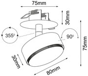 Brosline 3259 - Spot încastrat pentru tavan DROP 1xGX53/9W/230V, alb