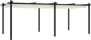 vidaXL Foișor de grădină, acoperiș retractabil, crem, 3x6 m, aluminiu