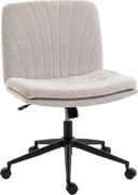 Scaun de Birou HOMCOM, Reglabil, Înclinabil și Rotativ, din Chenille și Oțel, 62x67x83-93 cm, Bej | Aosom Romania