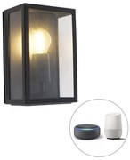 Aplică de perete exterioară inteligentă neagră 25,5 cm inclusiv WiFi A60 IP44 - Rotterdam