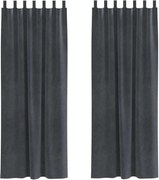 vidaXL Perdele opace 2 pcs Gri deschis 140 x 225 cm Catifea