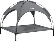 vidaXL Pat de câini cu baldachin, antracit, țesătură Oxford și oțel