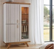 Vitrină lemn masiv Havana Personalizabilă, 170 × 42 × 100 cm - Tabac