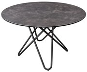 Masa dining rotunda ELLIPSE cu blat din ceramica si picioare metalice, antracit