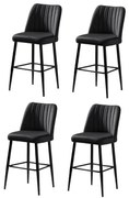Set de scaune de bar Vento Black and Black, 4 buc., 4 buc