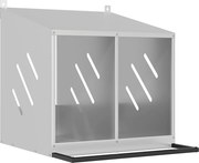vidaXL Cutie pentru pui cu 2 compartimente, metal argintiu galvanizat