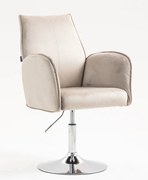 HR280N Scaun Latte din Catifea cu Bază Cromata