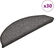 vidaXL Covorașe pentru scări, 30 buc., 56x17x3 cm, gri închis, semirotunde
