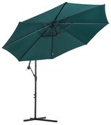 Umbrela Impermeabila cu Brat Lateral Outsunny, Structura Otel, Verde Φ300x250cm | Aosom Romania