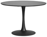 Masă rotundă pentru dining Marckeric Oda, ø 110 cm, negru