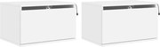 vidaXL Noptiere montate pe perete cu lumini LED, 2 buc., alb
