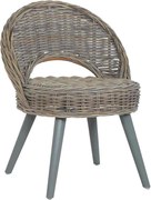 vidaXL Fotoliu, gri, ratan kubu