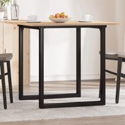 vidaXL Masă de bucătărie, cadru O, 80x80x75 cm lemn masiv pin și Oţel