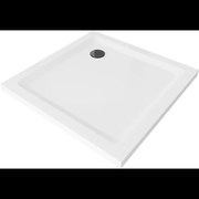 Mexen Flat cadă pentru duș pătrată slim 100 x 100 cm, Albă, sifon Neagră - 40101010B