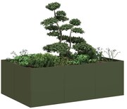 vidaXL Jardinieră verde măsline 120x80x40 cm oțel