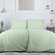 Lenjerie de pat din bumbac B.E.S. Petrovice Exkluziv Green flowers, 140 x 200 cm, 70 x 90 cm