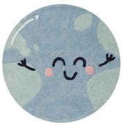 Covor pentru copii albastru lavabil/țesut manual din bumbac ø100 cm Big Big World – Lorena Canals