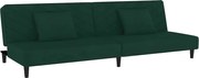 vidaXL Canapea extensibilă cu 2 locuri, 2 perne, verde închis catifea