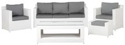 Set canapele pentru grădină Rimi (alb). 1011661