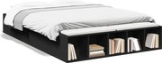 vidaXL Cadru de pat, negru ,135x190 cm, lemn prelucrat