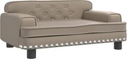 vidaXL Pat de câini, cappuccino, 70x45x30 cm, piele ecologică