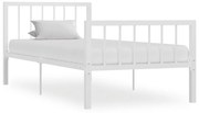 vidaXL Cadru de pat, alb, 100 x 200 cm, metal