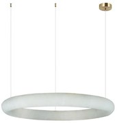 Lustra LED, Design Circular, 64cm, ALABASTER- BRONZE, ZB-2544