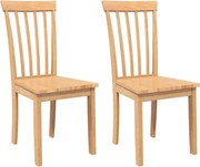vidaXL Scaune de sufragerie 2 buc din cauciuc din lemn masiv natural