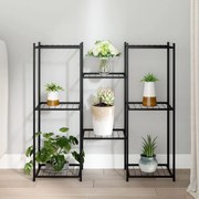 vidaXL Suport pentru flori, 83x25x80 cm, negru, fier