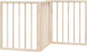 vidaXL Poartă de acces pentru câini pliabilă, 3 panouri, 150 cm, lemn de plop