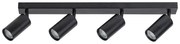 Plafoniera cu 4 spoturi directionabile design modern SOLO negru