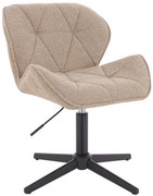 HR111CROSS Scaun Latte Boucle cu Bază Neagră