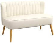 HOMCOM Canapea cu 2 Locuri din Material Textil fără Brațe, Canapea cu Picioare din Lemn, 117x56,5x77 cm, Verde | Aosom Romania