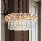 Lustră de cristal pe lanț Ideal Lux NABUCCO 16xE14/40W/230V d. 70 cm auriu